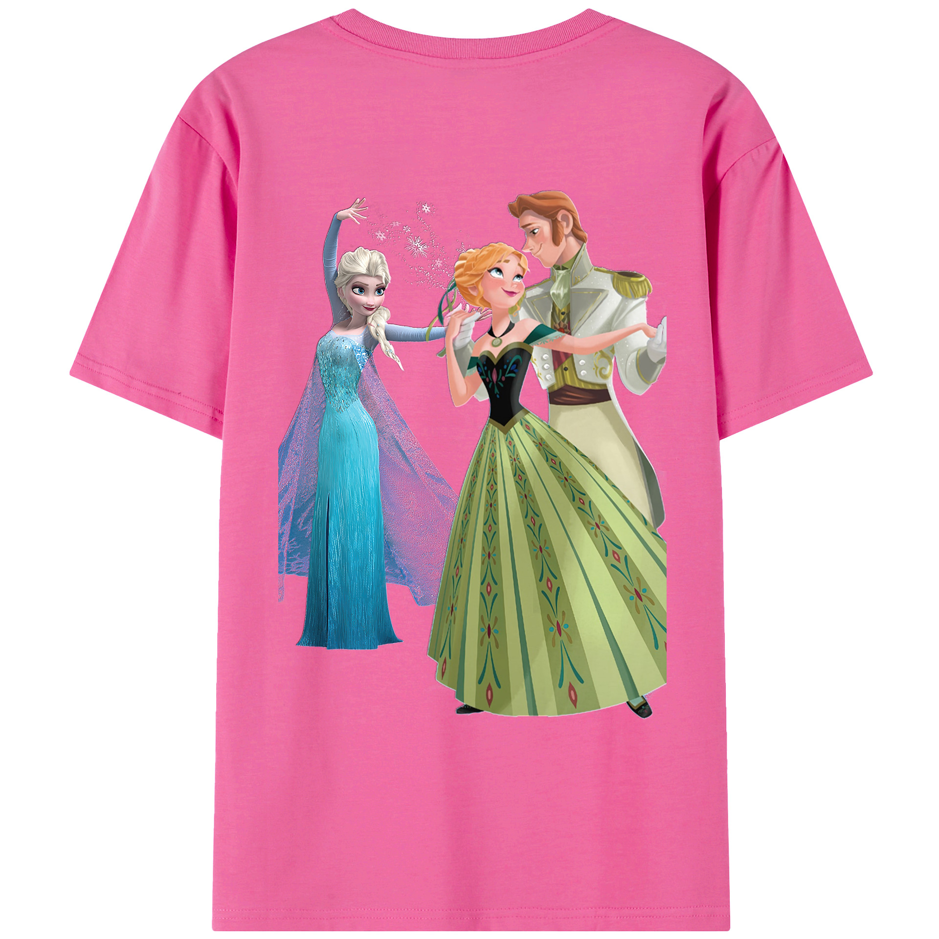 （画像用） アナと雪の女王 アンナ エルサ Frozen Anna Elsa レディース半袖Tシャツ(バックプリント)